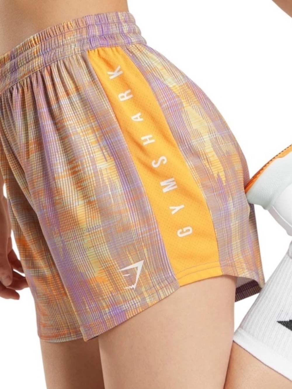 Gymshark Purple and Orange Patterned Athletic Shorts